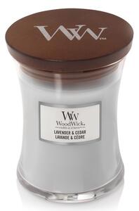 Świeca zapachowa Lavender & Cedar WoodWick średni wazon