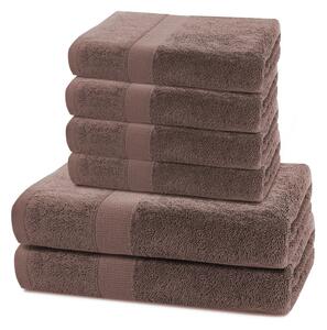 DecoKing Komplet ręczników Marina ciemnobrązowy, 4 szt. 50 x 100 cm, 2 szt. 70 x 140 cm