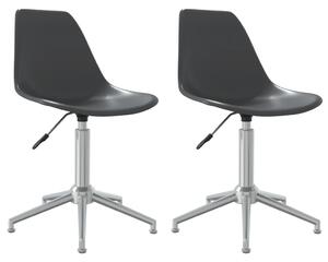 Obrotowe krzesła stołowe, 2 szt., jasnoszare, PP