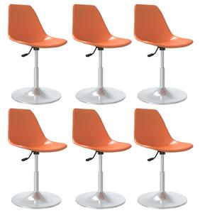 Obrotowe krzesła stołowe, 6 szt., pomarańczowe, PP