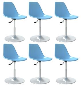 Obrotowe krzesła stołowe, 6 szt., niebieskie, PP