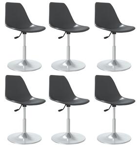 Obrotowe krzesła stołowe, 6 szt., szare, PP