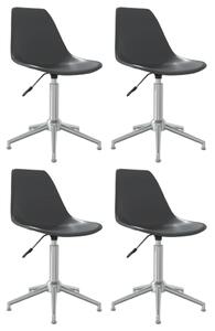 Obrotowe krzesła stołowe, 4 szt., jasnoszare, PP