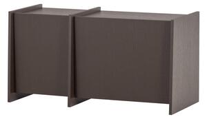 Ciemnobrązowa szafka pod TV w dekorze jesionu 102x53x44 cm Brock – WOOOD