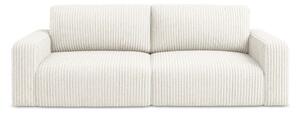 Kremowa sztruksowa rozkładana sofa ze schowkiem 252 cm Kona – Makamii
