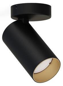 Metalowy reflektorek sypialniany Mono 7763 czarna tuba nowoczesna - złoty || czarny