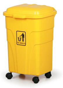 Mobilny kosz na śmieci do segregacji, 70 l, żółty