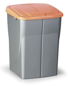 Kosz na śmieci do segregacji, 370 x 365 x 515 mm, 45l, pomarańczowe wieko