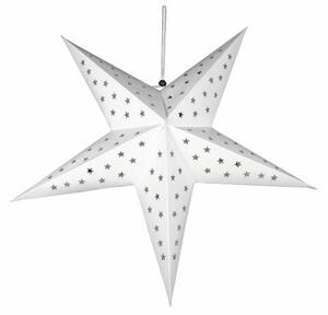 Świąteczna gwiazda z timerem,60 cm, 10 LED, biała