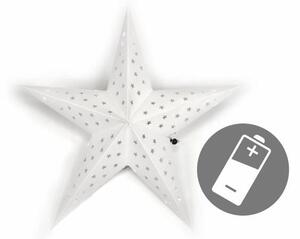 Świąteczna gwiazda z timerem,60 cm, 10 LED, biała