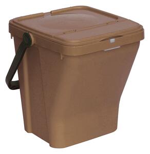 Plastikowy kosz na śmieci do segregacji ECOTOP II, brązowy