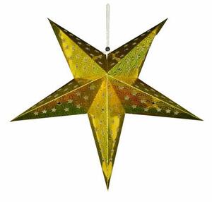 Świąteczna gwiazda z timerem, 60 cm,10 diodami LED, złota