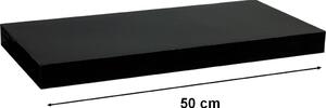Półka ścienna STILISTA Volato czarna z połyskiem, 50 cm