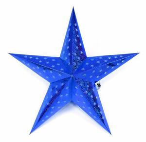 Świąteczna gwiazda z timerem,60 cm, 10 LED, niebieska
