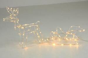 Świetlna dekoracja - świąteczny renifer , 80 cm, ciepła biel