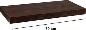 Półka ścienna STILISTA VOLATO - ciemne drewno 50 cm