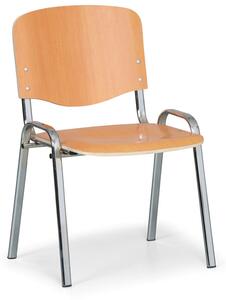 Drewniane krzesło ISO 3+1 GRATIS, buk, kolor konstrucji chrom, nośność 120 kg