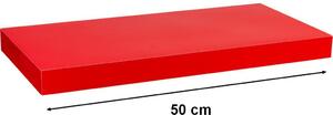 Półka ścienna STILISTA Volato czerwona z połyskiem, 50 cm