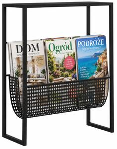 Czarny stalowy stojak na gazety E9-K36