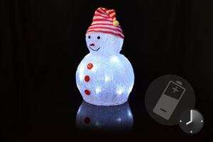 Dekoracja świąteczna - akrylowy bałwan, zimna biel