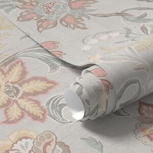 Tapety Pastelowe kwiaty w stylu vintage na szarym tle, Tapety Z kwiatami, a00459 : Uwalls.pl