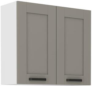 Szafka kuchenna wisząca górna LUNA 80 G-72 2F Gliniasty Szary/Biały