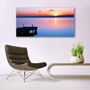 Obraz Szklany Morze Molo Słońce Krajobraz