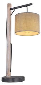 Stojąca lampa stołowa Roger ekologiczna do salonu drewniana szara