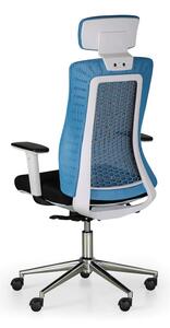 Krzesło biurowe EDEN, niebiesko/białe