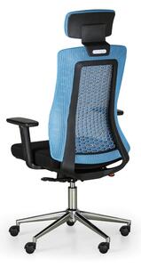 Krzesło biurowe EDEN, niebiesko/czarne