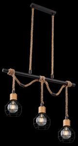 Rustykalna lampa wisząca Valerie druciaki na linach czarne brązowe