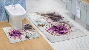 Bellatex Zestaw dywaników łazienkowych Lawenda 3D, 60 x 100 cm, 60 x 50 cm