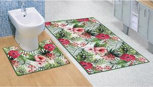 Bellatex Zestaw dywaników łazienkowych Hibiskus 3D, 60 x 100 cm, 60 x 50 cm