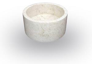 Umywalka z kamienia naturalnego MIRUM 509 nablatowa Ø40 cm Cream