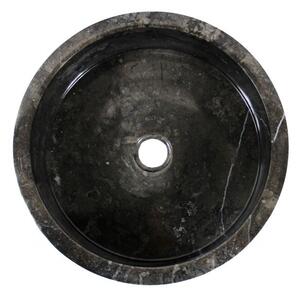 Umywalka z kamienia naturalnego MIRUM 509 nablatowa Ø40 cm Black