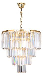 Żyrandol nad stół Amedeo 17106/4+1-GLD złota lampa wisząca crystal - złoty