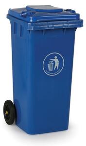 Plastikowy pojemnik na śmieci, śmietnik, 120 litrów, niebieski