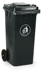 Plastikowy pojemnik na śmieci, śmietnik, 120 litrów, grafitowy