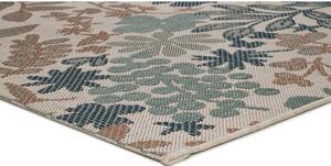 Beżowo-zielony dywan zewnętrzny Universal Floral, 65x200 cm