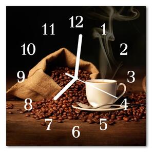 Zegar ścienny kwadrat Ziarna kawy