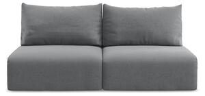 Szara aksamitna rozkładana sofa ze schowkiem 216 cm Kalena – Makamii