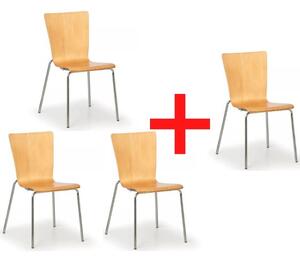 Krzesło drewniane CALGARY 3+1 GRATIS, kolor naturalny