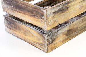 Drewniane pudełko VINTAGE DIVERO - kolor brązowy - 44 x 28 x 19 cm
