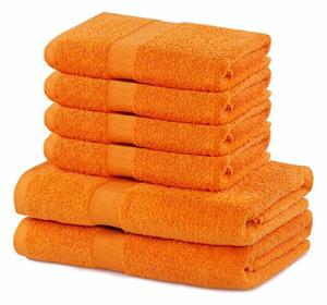 DecoKing Zestaw ręczników Marina pomarańczowy, 4 szt. 50 x 100 cm, 2 szt. 70 x 140 cm