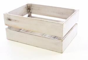 Drewniane pudełko VINTAGE DIVERO kolor biały - 51 x 36 x 23 cm