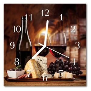 Zegar szklany kwadratowy Wino