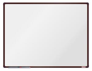 Biała magnetyczna tablica do pisania boardOK 1200 x 900 mm, brązowa rama