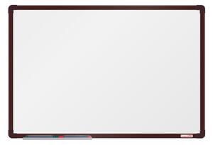 Biała magnetyczna tablica do pisania boardOK 600 x 900 mm, brązowa rama