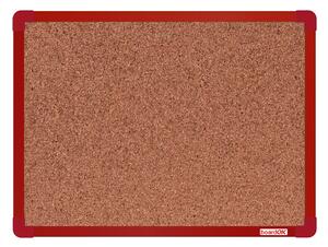 Tablica korkowa boardOK, 60 x 45 cm, czerwona aluminiowa rama