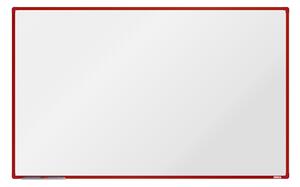 Biała magnetyczna tablica boardOK, 200 x 120 cm, czerwona rama